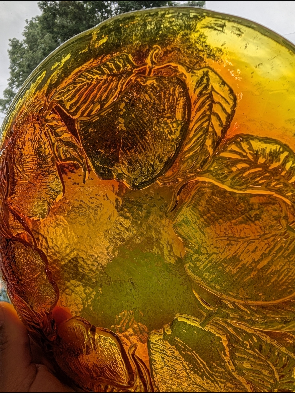 Amber Glass Floral Charger Plate - Picture 7 of 7